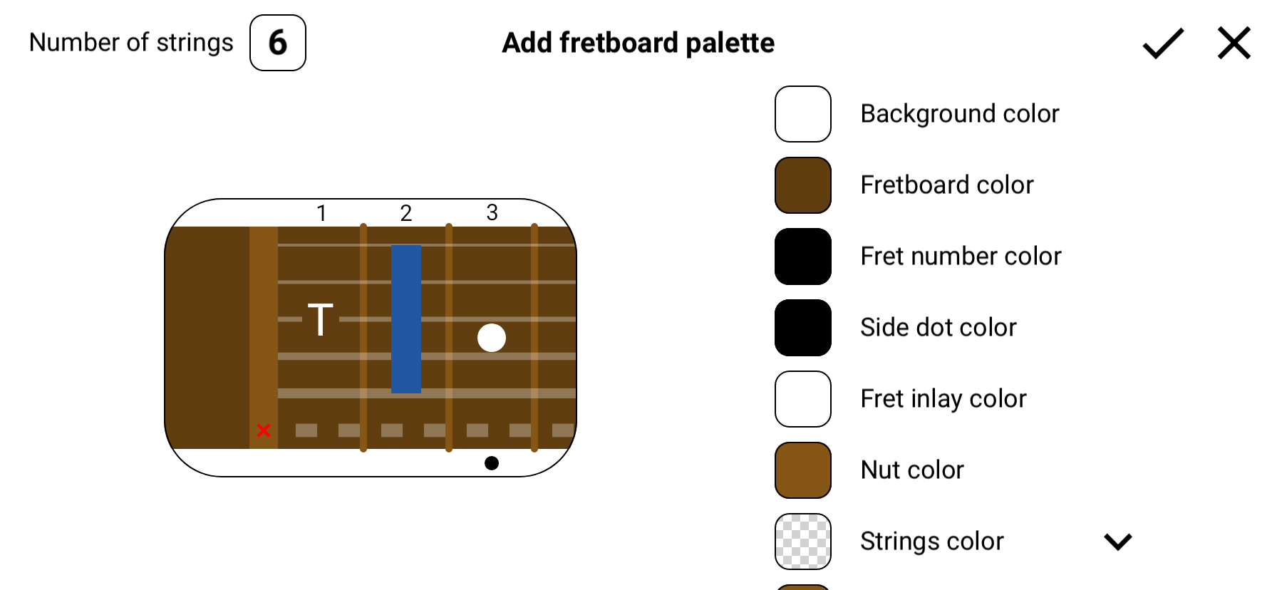 Custom fretboard style editor